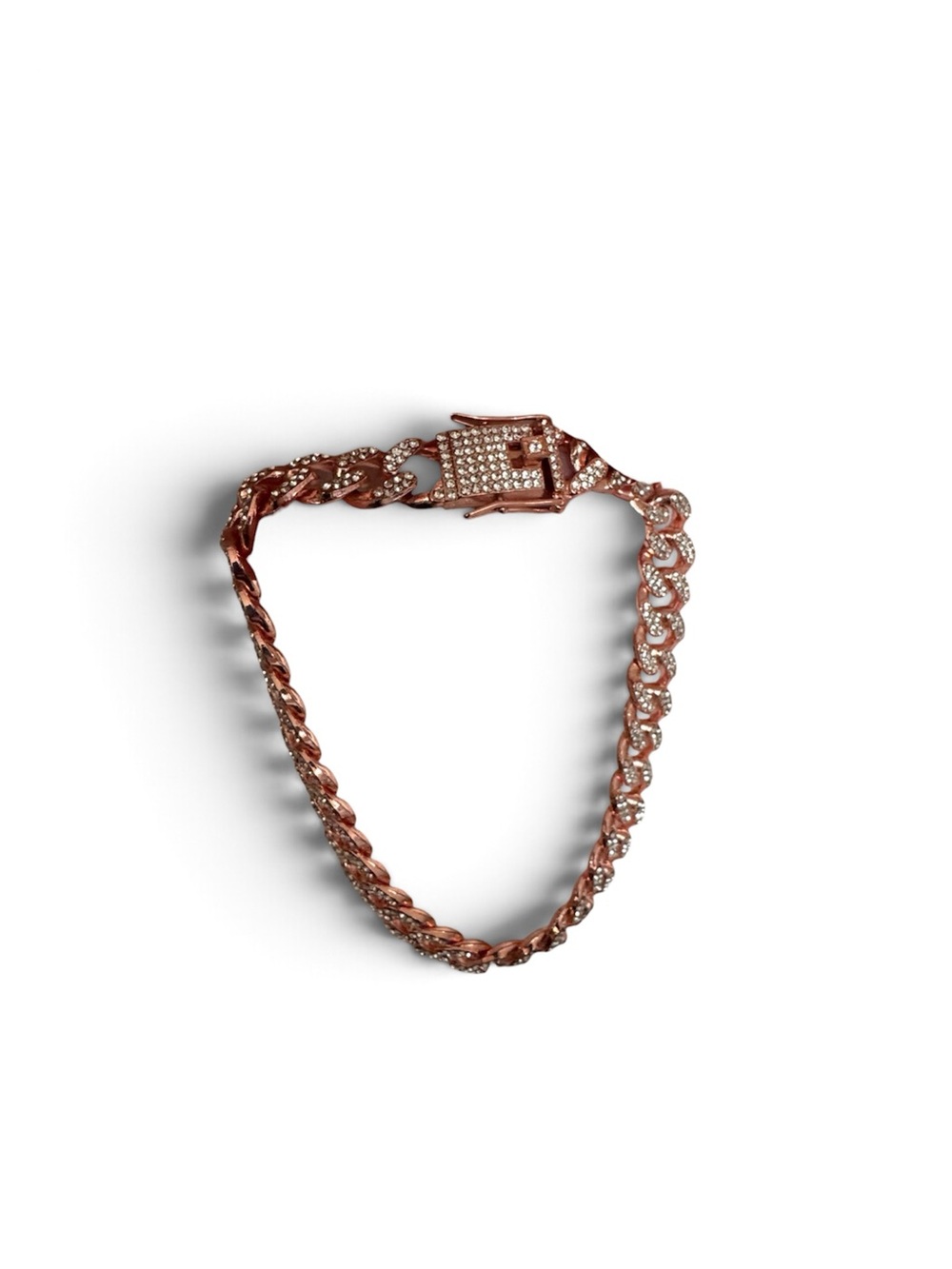 Rose Gold Cuban Link Dog Collar with Pavé Charm